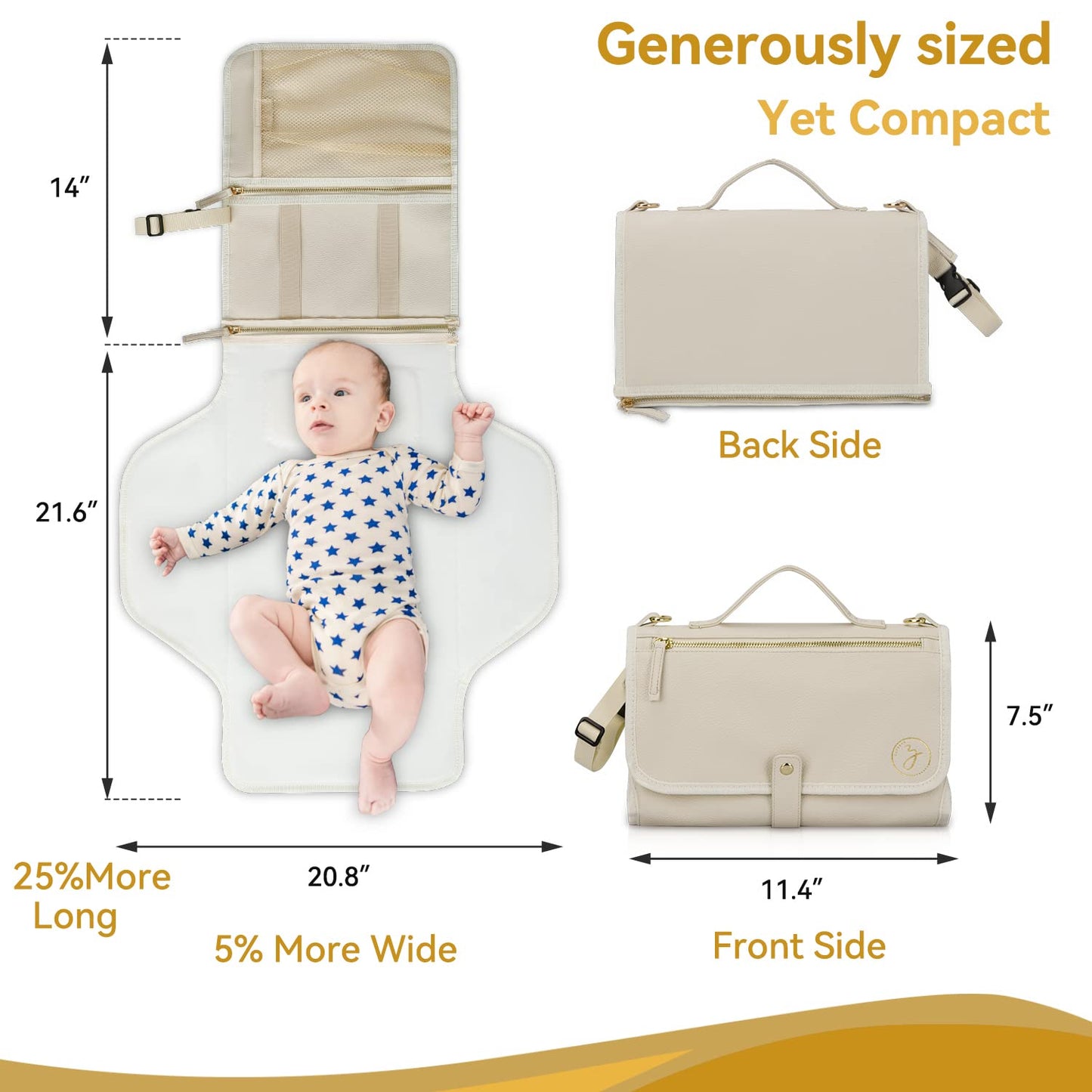 Zaveena Portable Diaper Changing Pad. Portable Changing Pad For Diaper Bag. Travel Changing Pad. Newborn Essentials, Newborn Gir