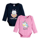 Hopscotch Baby Girls Cartoon Print Full Sleeves Black Bodysuits For Ages (912 Months)