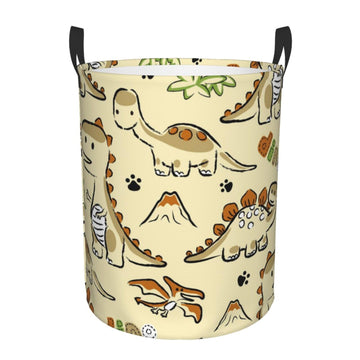 Pevtufa Cartoon Dinosaurs Foldable Laundry Basket Organizer,Fabric Clothes Toy Storage Basket Nursery Hamper Storage Bin For Hou