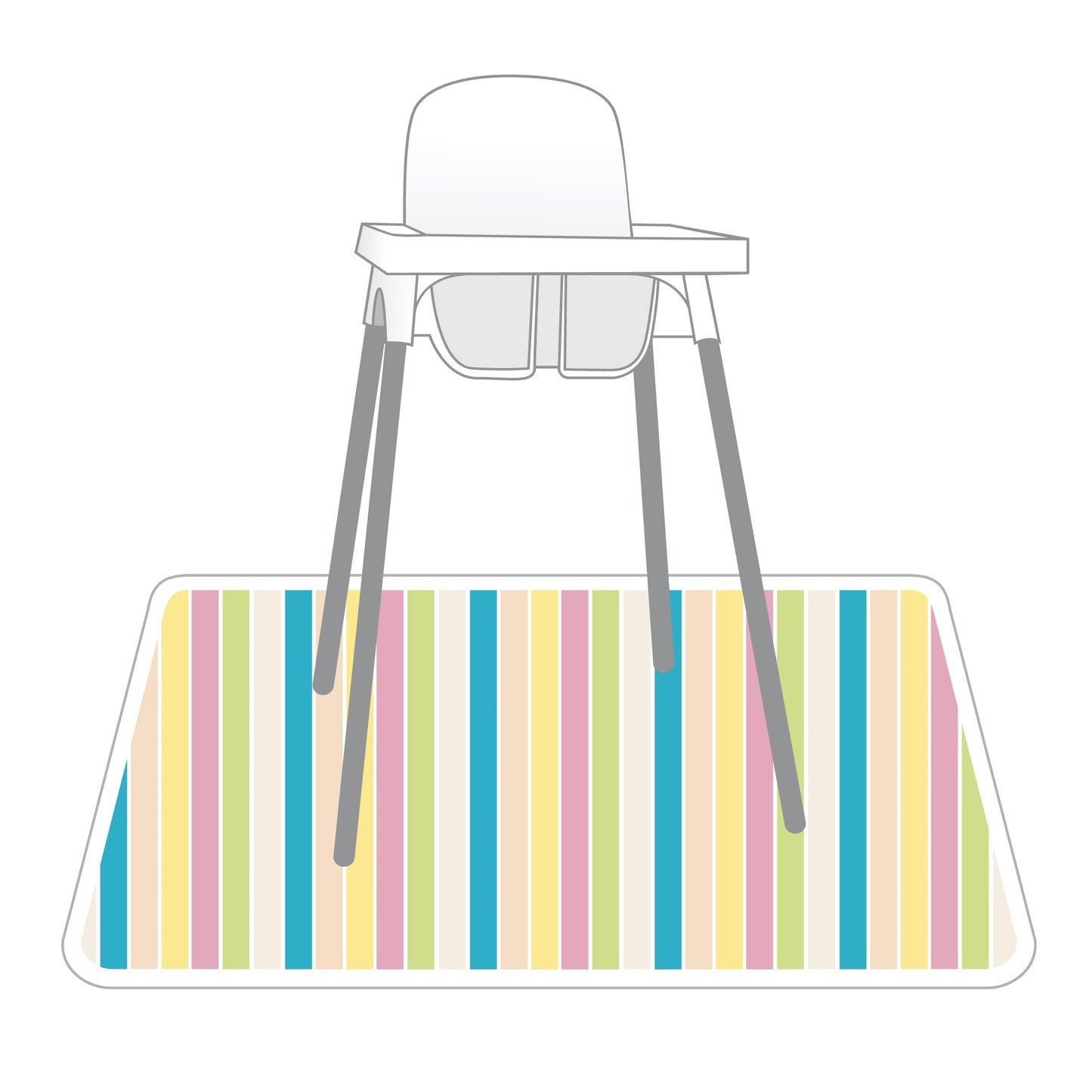 Bapronbaby Rainbow Stripes Splash Mat - Waterproof Catch-All For Under High Chairs, Floors, Tables, Playtime Or Arts & Crafts -