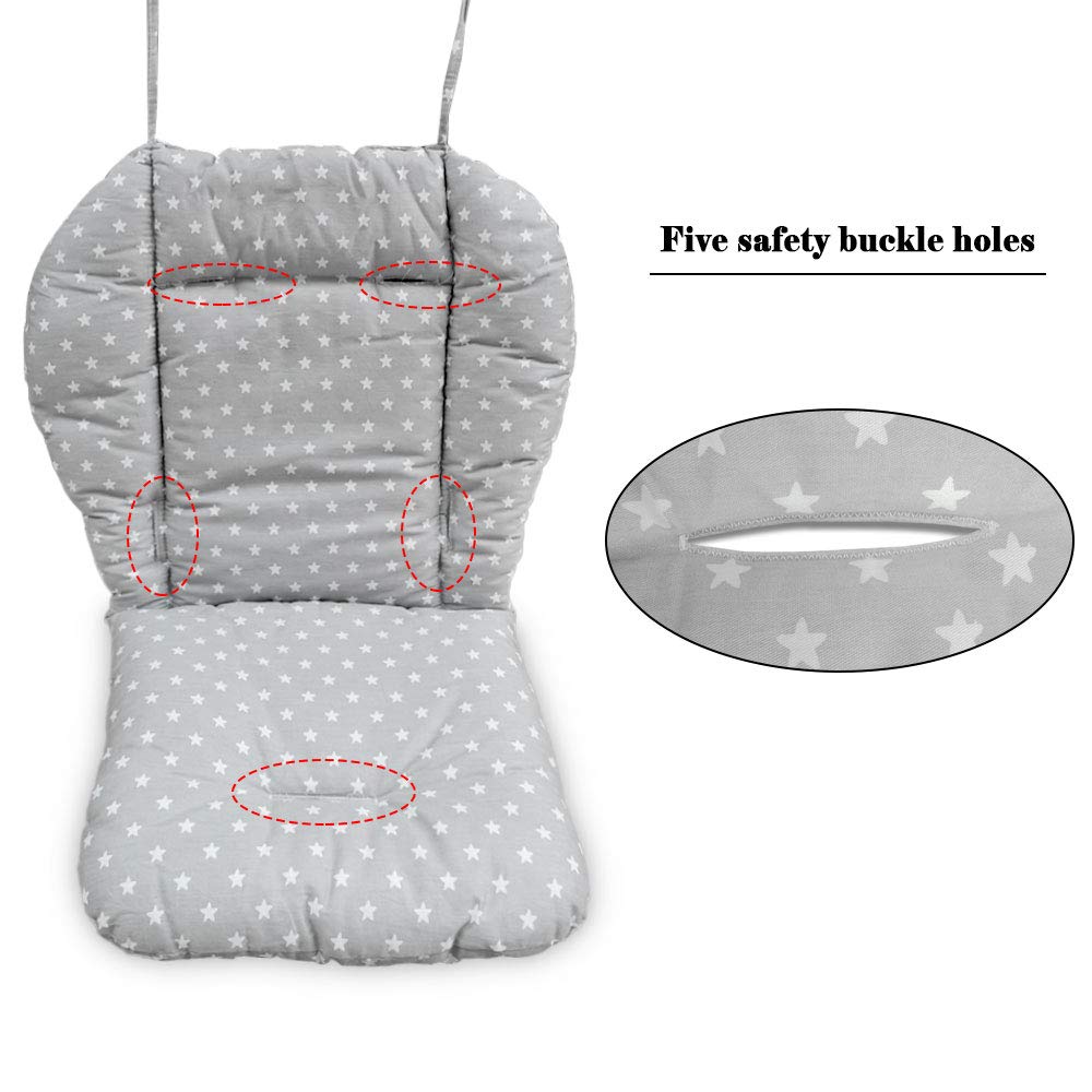 High Chair Cushion,High Chair Pad,Baby High Chair Seat Cushion Liner Mat Padding Cover Protection Pad Unisex(Gray Star)