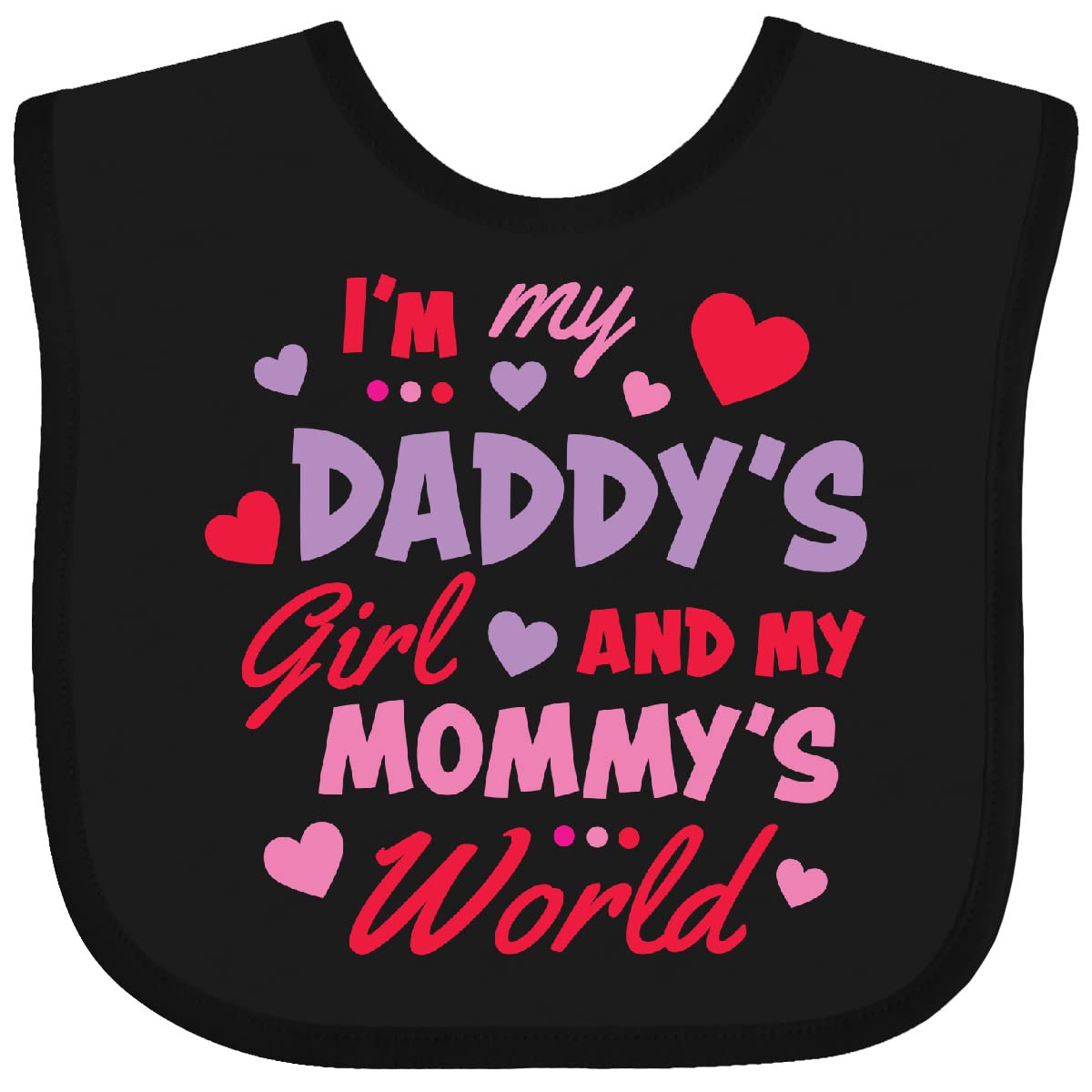Inktastic Valentine'S Day I'M My Daddy'S Girl And My Mommy'S World Baby Bib Black 3995B