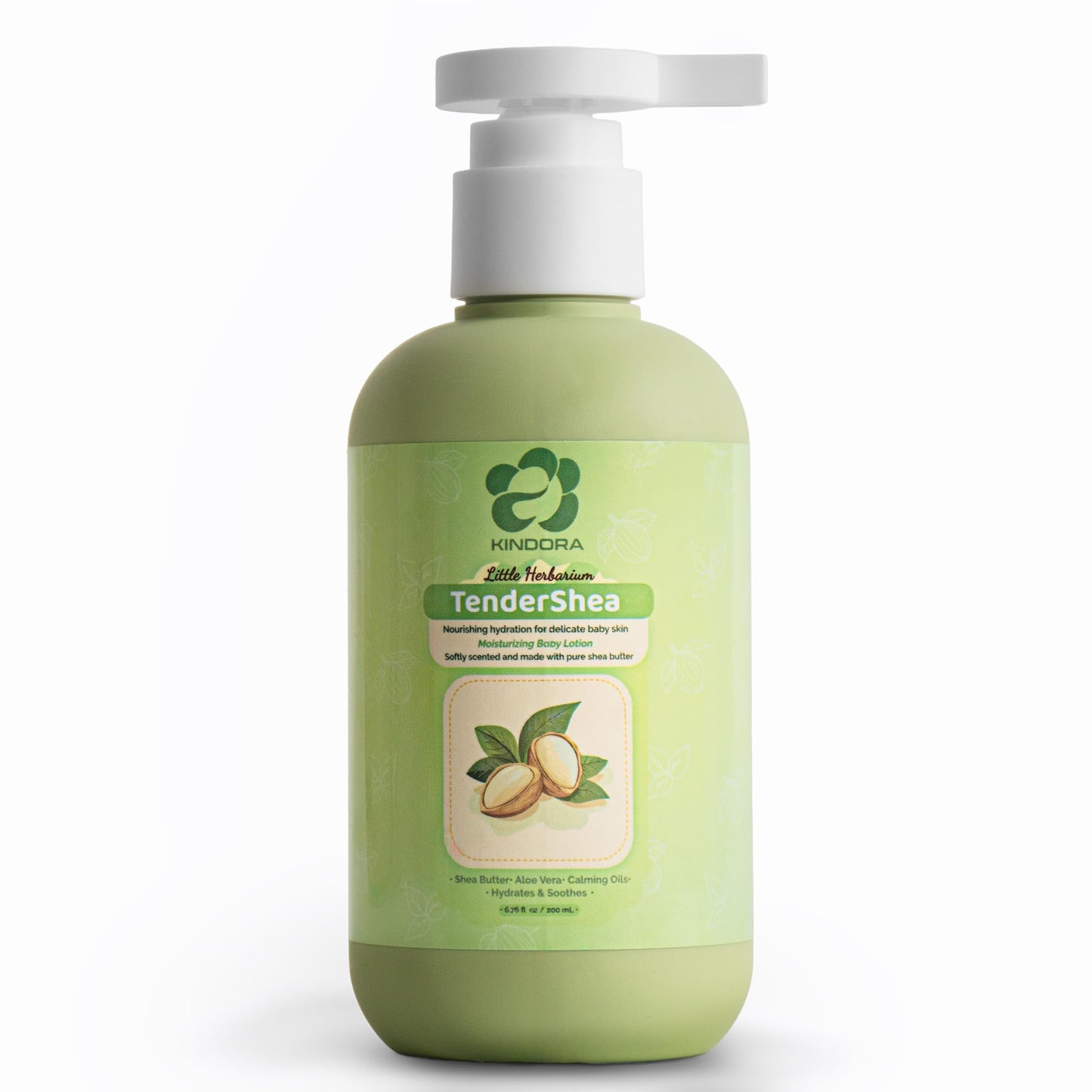 KINDORA TenderShea Baby Lotion - Plant-Based Body Lotion with Shea Butter, Aloe Vera & Calming Oils | Gentle Moisturizer for Sen