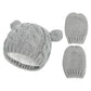 Fynnsure Baby Hat Glove Set Soft Newborn Mittens Baby Girl Boys Knitted Toddler Cap Infant Winter Beanie Mitten Sets Gray S