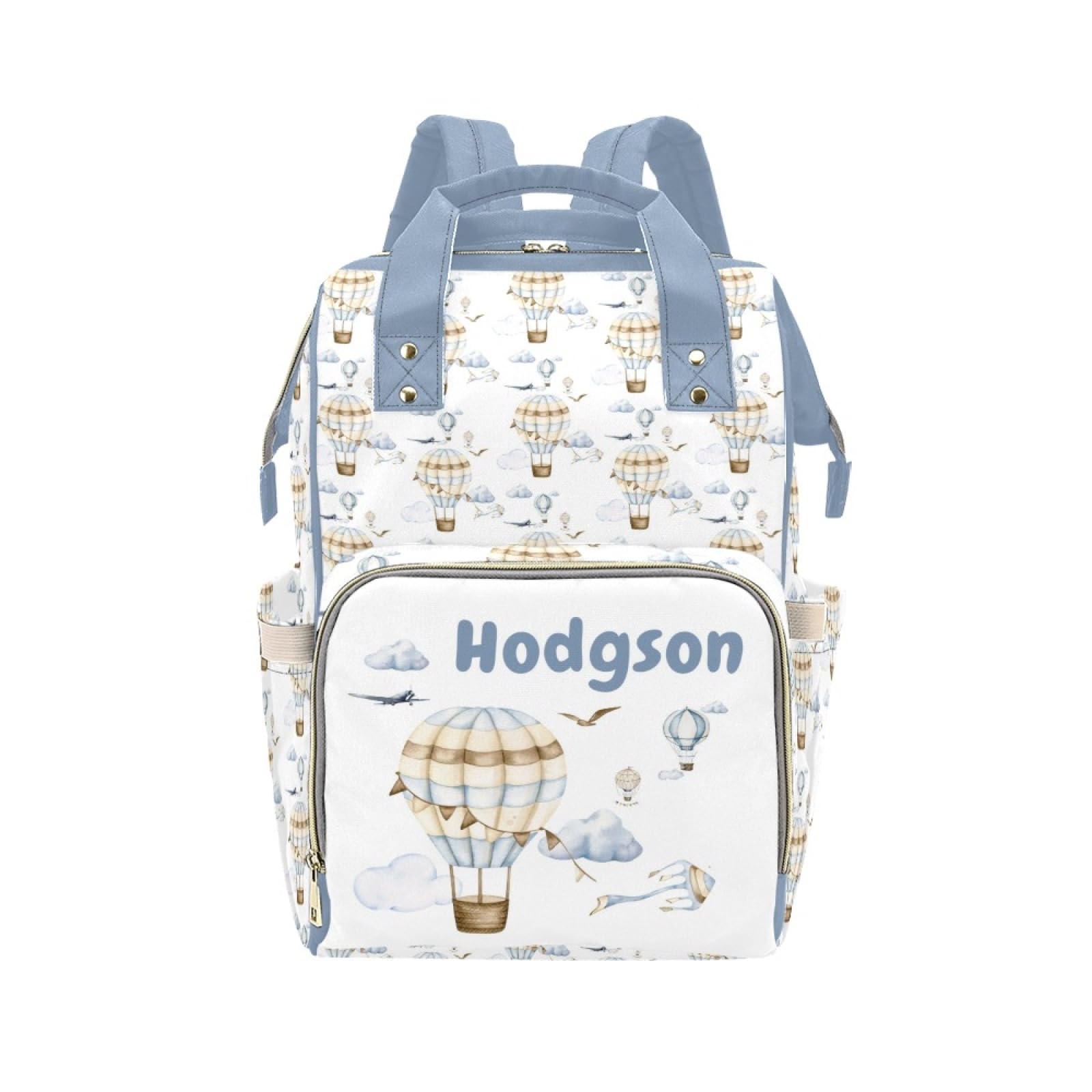Personalized Diaper Bag Backpack for Women, Custom Name Nursing Mommy Daypack, Diaper Bag for Girls Boys, New Mom Gifts (Hot Air
