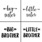 The Crafty Engineer Big Sister Big Brother Kids Water Bottle, Engraved Design With Flip Top Lid (Navy)
