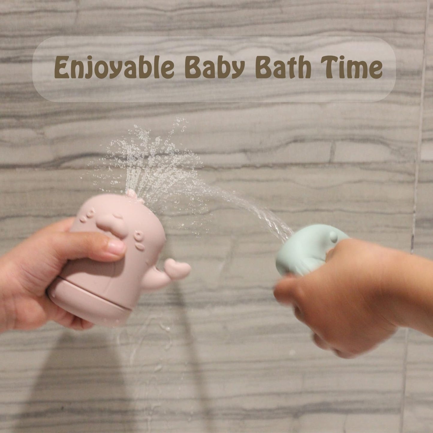 Ginbear Silicone Baby Bath Toys, Non-Toxic Mold Free Infant Squirty Bathtub Toys for Toddlers 6 Months+, Pack of 4 (Dino)