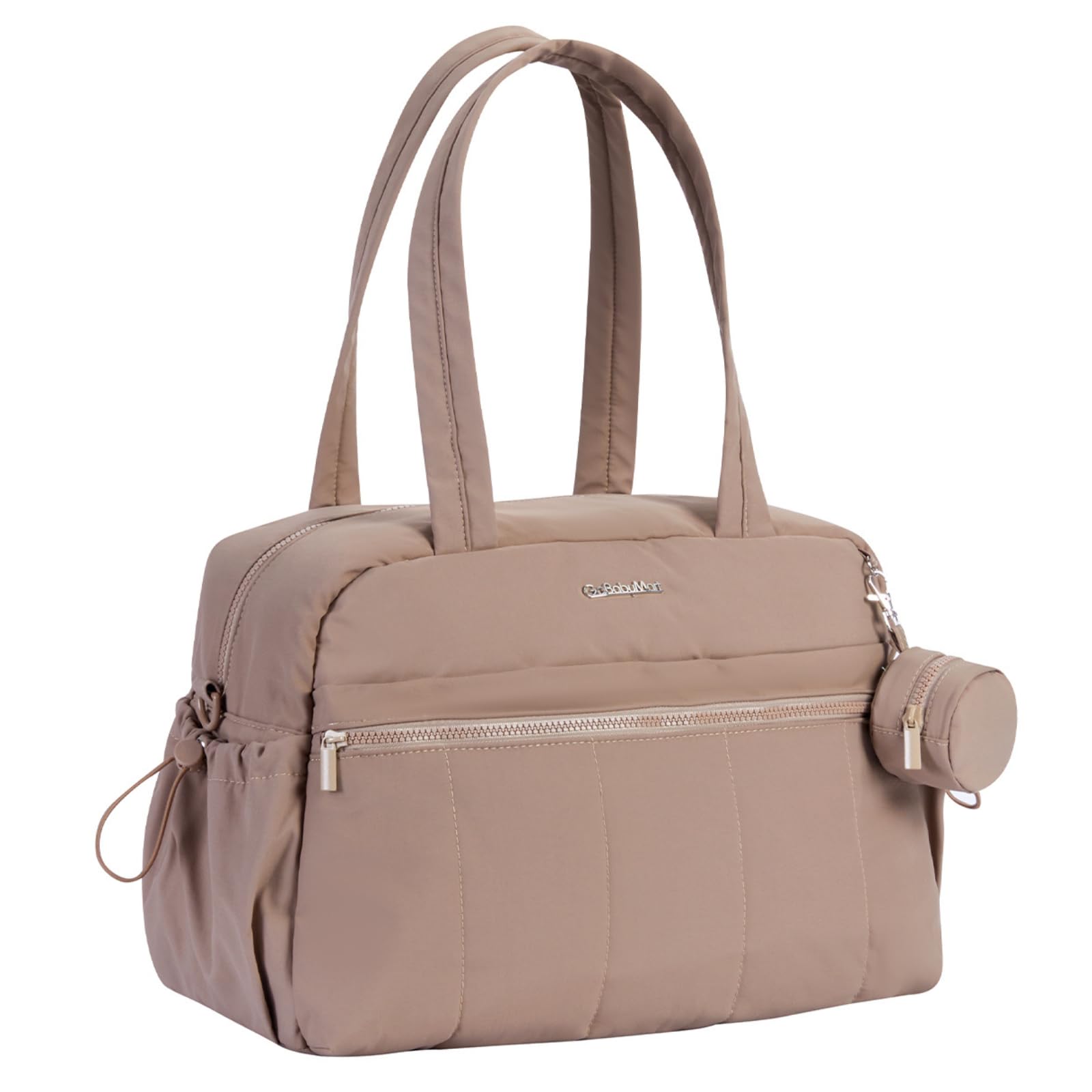 Gobabymart Large Diaper Bag Tote With Changing Pad, Maternity Baby Travel Nappy Bags With Wet Pocket, Hospital Bag (Brown)