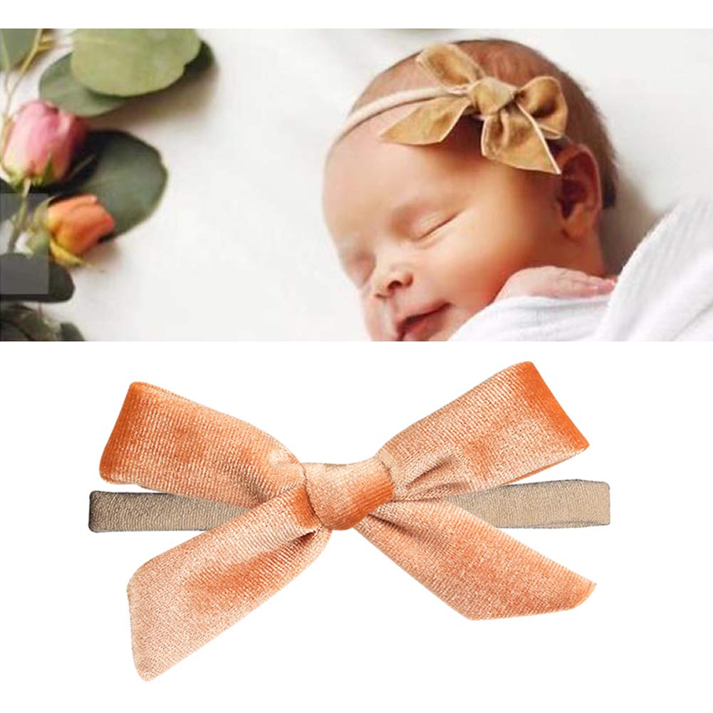 Insowni 15 Pack Solid Velvet Bow Super Stretchy Nylon Headbands Hairbands Accessories For Baby Girls Toddlers Newborns Infants K
