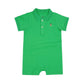 Suyeorli Baby Polo Romper Cotton Short Sleeve Embroidery Bear Jumpsuit 3-24 Months (18-24 Months, Green)
