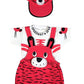 Wearilio Baby BoyS And Baby GirlS Dungree Set / Romper Set With TShirt And Cap (12 Months  24 Months, Rani)