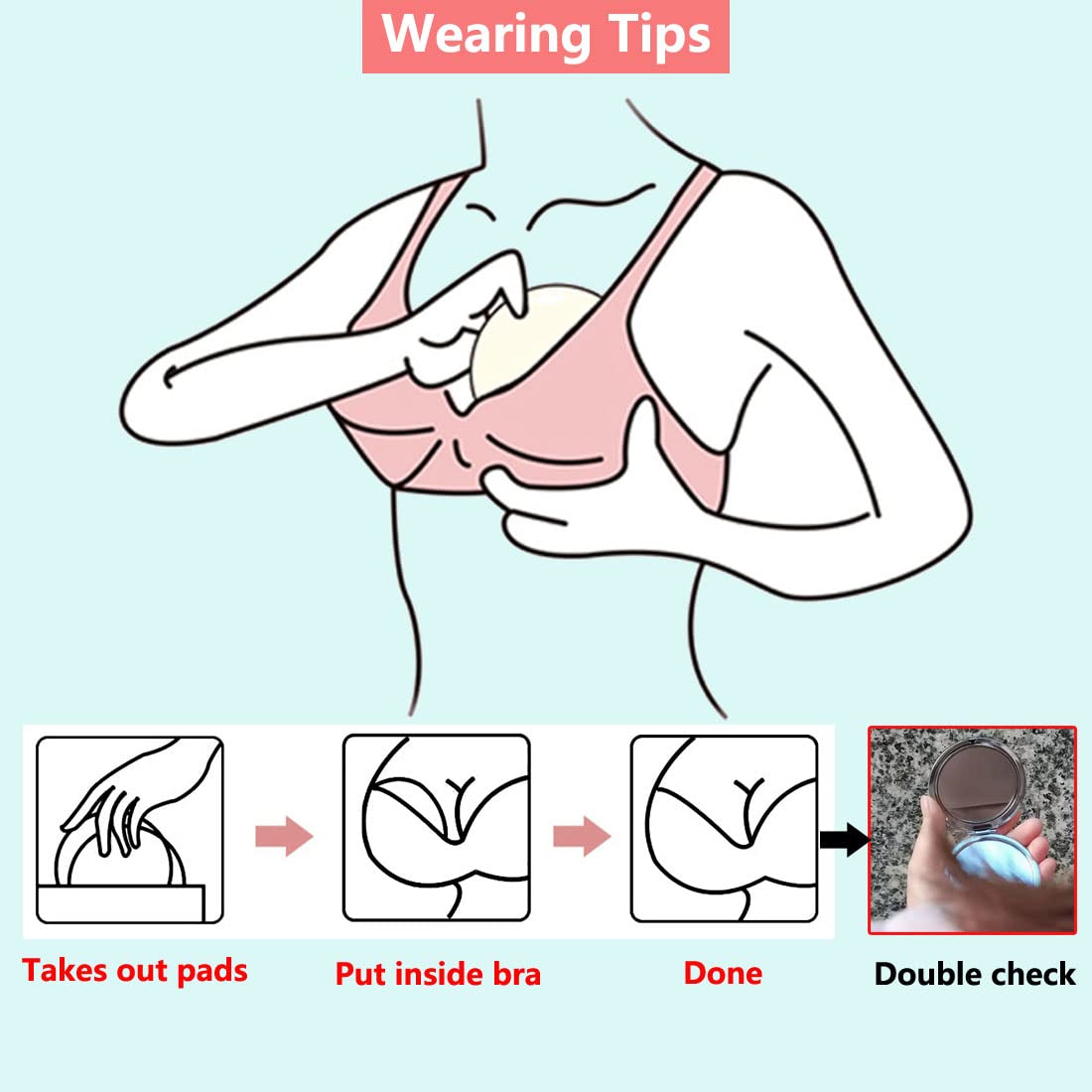 Joycoikat Reusable Nursing Breast Pads Washable Multi-Color Thin Nipple Cover Pad With A Washing Bag For Lactating Breastfeeding
