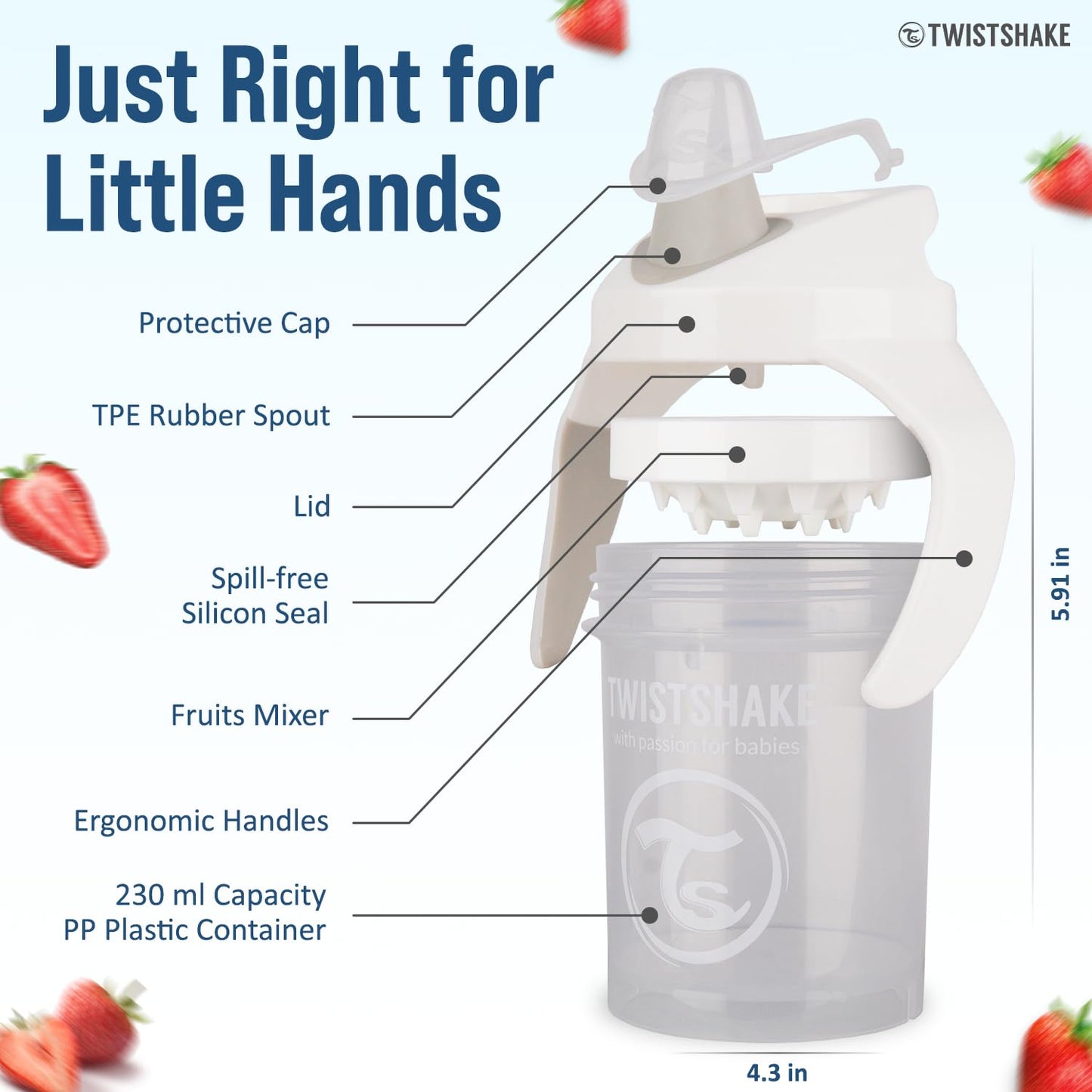 Twistshake Mini Cup 230Ml / 8Oz 4+M White