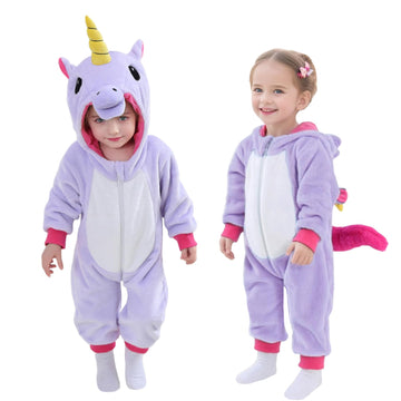 Tonwhar Infant And Toddler Halloween Cosplay Costume Kids' Animal Outfit Snowsuit(3-4T,Purple Unicorn)