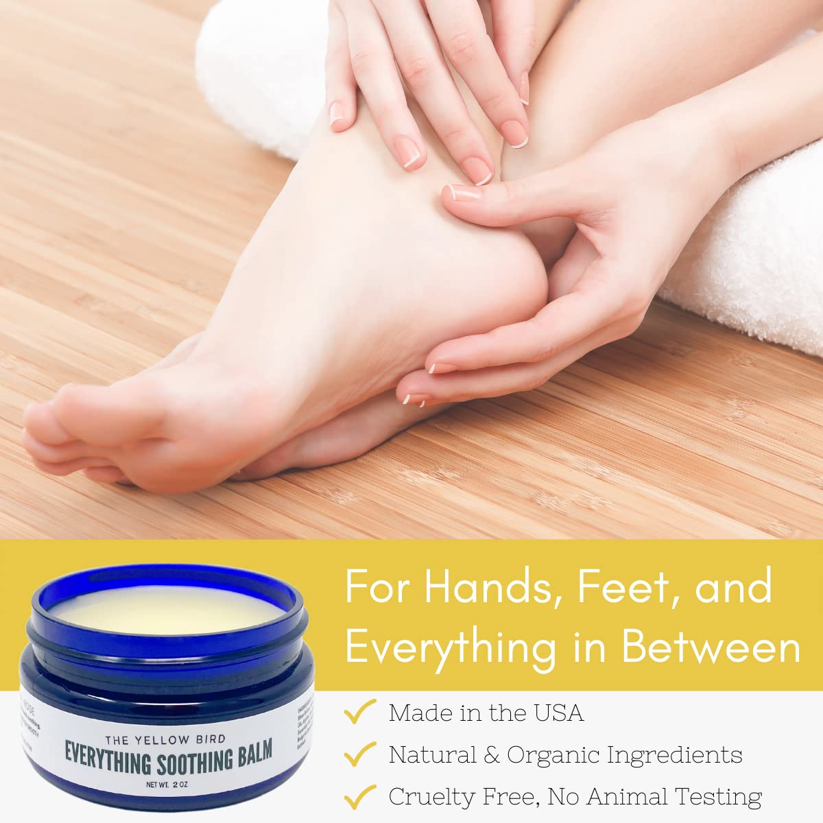 The Yellow Bird Everything Soothing Multi-Purpose Skin Balm (Arnica Chamomile Copaiba Rose, 2 Oz (Pack Of 1))