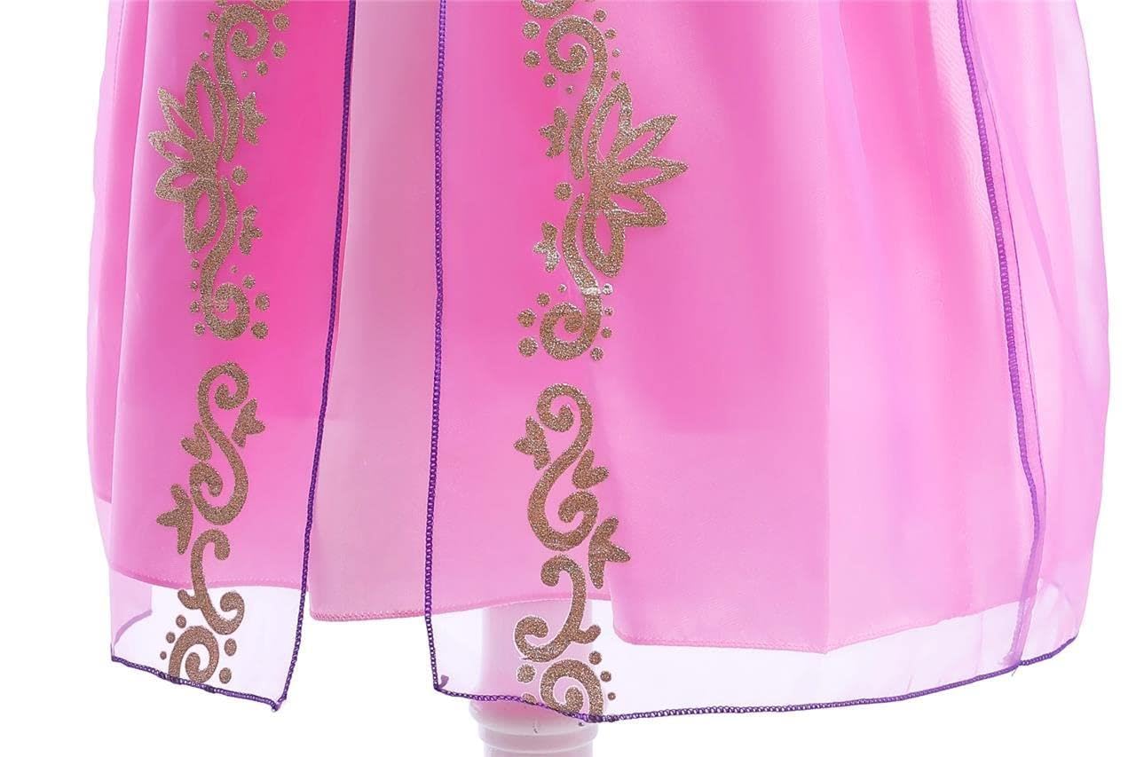 Dressy Daisy Little Girls Long Hair Princess Fancy Dress Up Costume Halloween Birthday Party Cosplay Outfit With Size 10-12