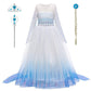 Lzh Little Girls Dress Princess Fancy Halloween Cosplay Costume Outfits Pants Long Sleeve Dress Up+Accessories Light Blue