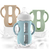 3PCS Philips Avent Glass Bottle Silicone Sleeves with Handles, Compatible with Philips Avent Glass Bottles 8 oz, Suitable for Av