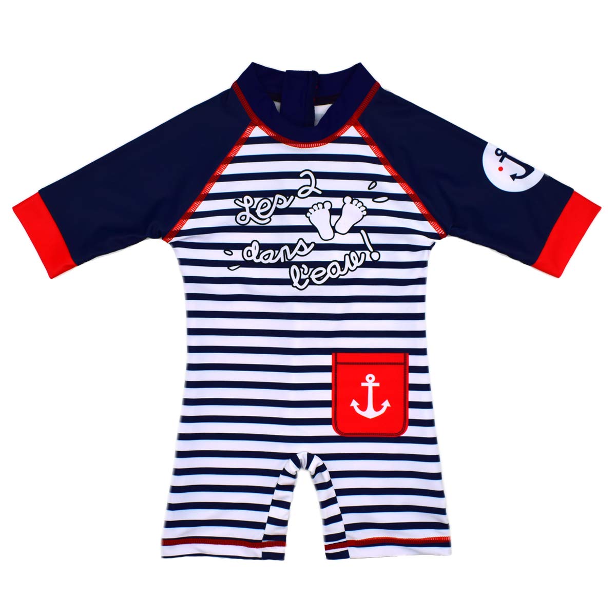 Baby/Toddler One Piece Zipper Sunsuits Upf 50+ Sun Protection Beach Sunsuits 7T