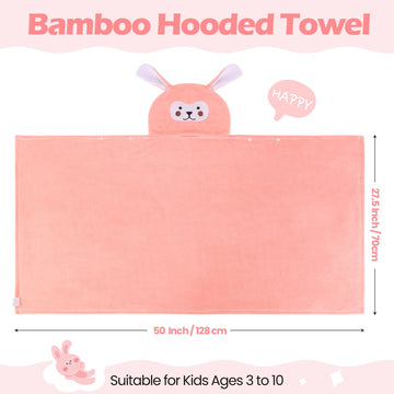 Moukeren 3 Pcs Hooded Towel For Kids 27.5 X 50 Inch Large Size Kids Bath Towel Kids Coral Fleece Soft Absorbent Blanket For Kid