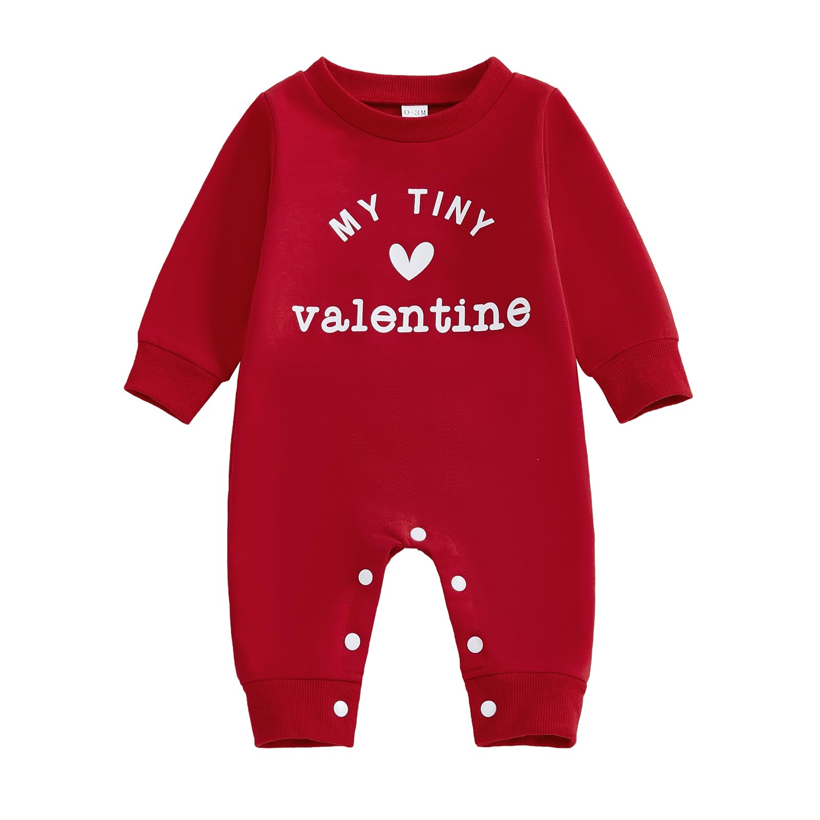 Bemeyourbbs Newborn Baby Boy Fall Winter Clothes Button Long Sleeve Romper Jumpsuit Cute Infant One Piece Outfit (Heart My Tiny