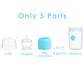 Popyum 9 Oz Blue Anti-Colic Formula Making/Mixing/Dispenser Baby Bottles, 2-Pack With #2 Medium Flow Nipples, 260 Ml, Bpa-Free,