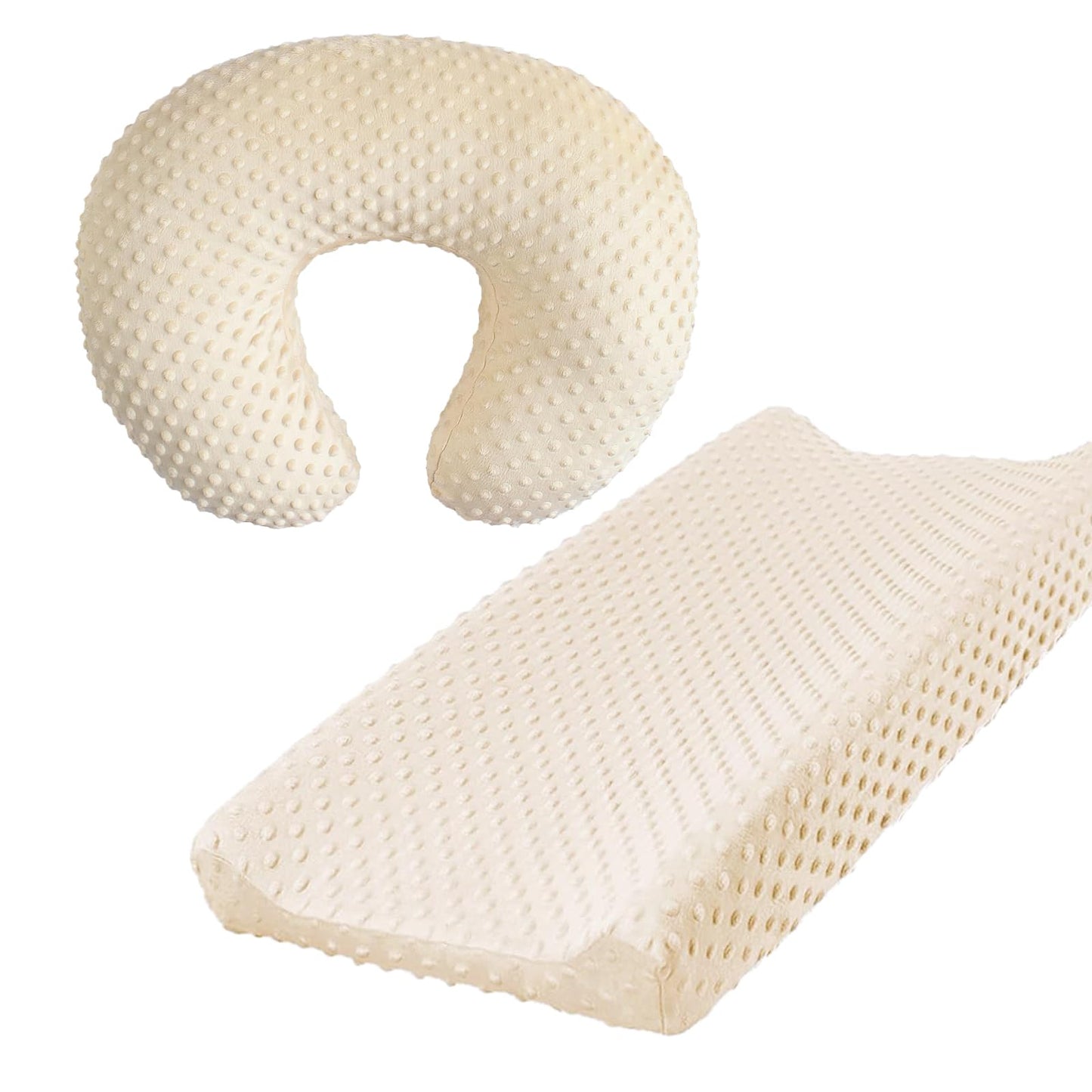 Ievolve Minky Nursing Pillow Cover Breast Feeding Pillow Cover Slipcover U Shape For Baby Boy Girl,Cover Only(Pillow & Pad Cover