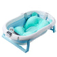 Foldable Baby Bath Tub,Newborn Baby Tub with Soft Bath Mat and Real Time Water Temperature Display(Blue Bath Tub + Bath Mat)