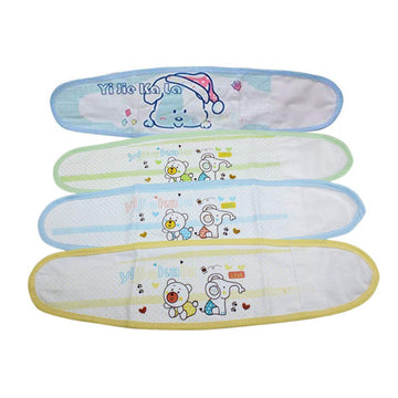 Retyion 4 PCS Cartoon Adjustable Baby Infant Umbilical Cord Cotton Belly Band for 0-12 Months (Random Color)
