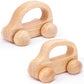 Wooden Baby Cars Toys, 2 PCS Wooden Cars for Toddlers 1-3, Montessori Toys for Babies 0-6-12 Months, Boy Nursery Neutral Nursery