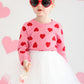 Besserbay Valentine'S Day Unisex Toddler Knitted Heart Pullover Warm Sweater Casual Elegant Outfit Pink 18 Months