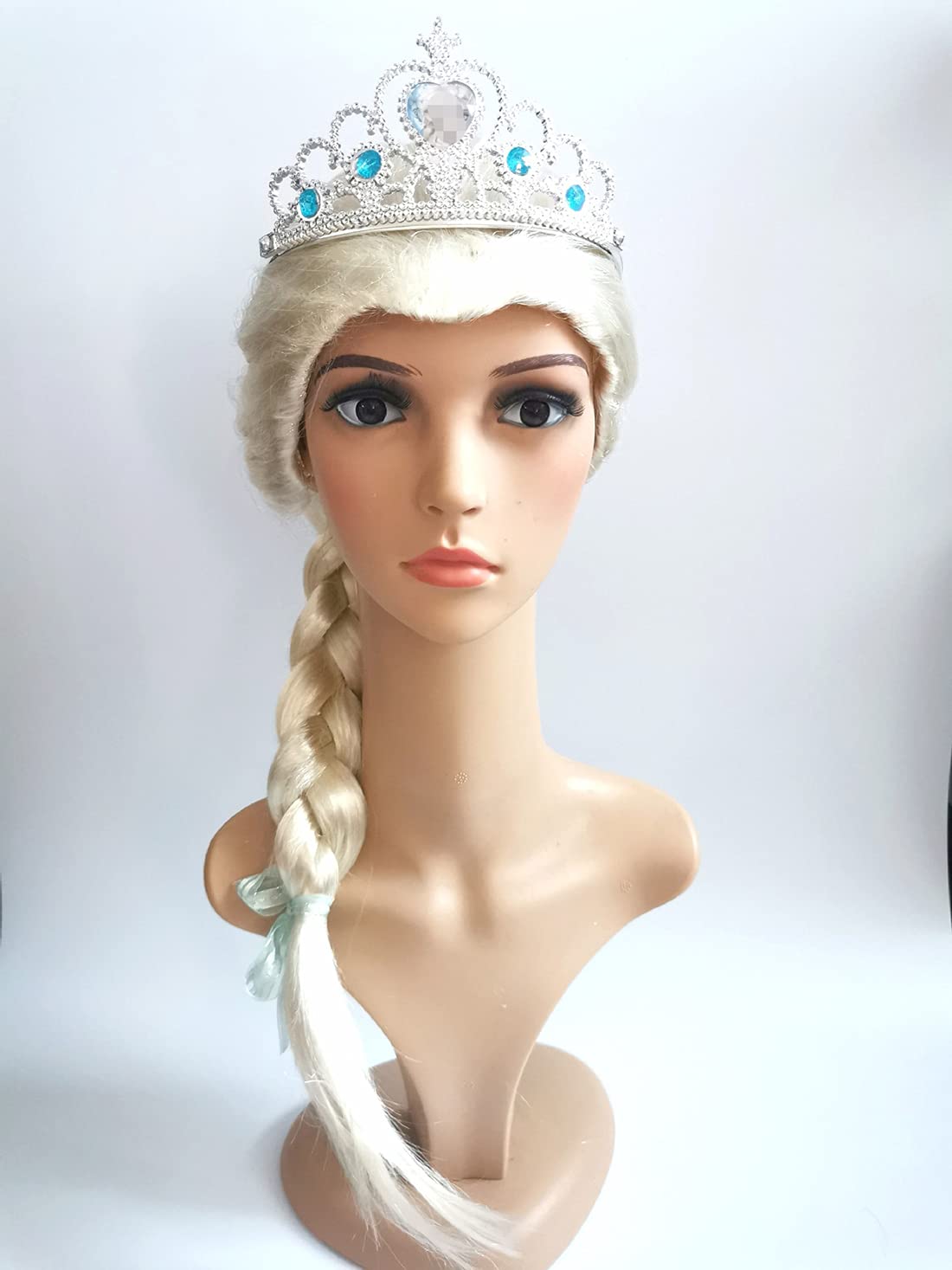 Viviwo Girls Wig Costume Braid With Princess Tiara Long Hair Cosplay Accessories For Kids Halloween Birthday Party Medium