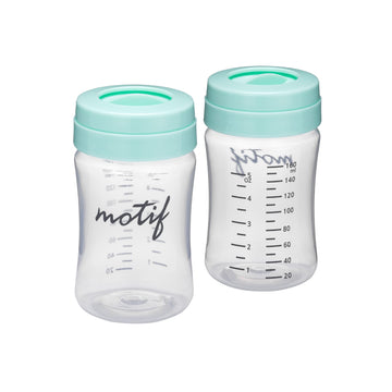 Motif Medical Breast Milk Storage Bottles For The Luna Breast Pump - Two 160Ml Bottles For Breast Pump, With Sealing Discs - Mil