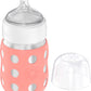 Lifefactory 8-Ounce Stainless-Steel Vacuum-Insulated Wide-Neck Baby Bottle With Stage 2 Nipple (3-6 Months) Cantaloupe (Ls2211Wc