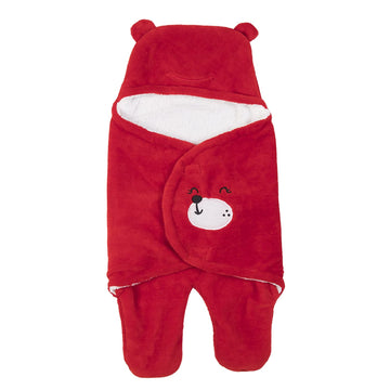 NAMAN Embroided Baby Wrap Wearable Blanket for Baby Boys and Girls || New Born Baby || Baby Boys & Baby Girls Hooded BlanketRed