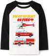 Tkria Kid Boy Valentine Day Outfits Fire Engine Love Mother Heart Cute Toddler Shirt Love Long Sleeve Shirts Top Outfit 6T