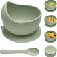 ORIVOX Silicone Baby Suction Bowl with Spoon, 12 oz Baby Feeding Bowl Set, BPA Free Food Grade Silicone, Strong Suction Base for