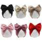Jiahang Baby Girl Velvet Big Hair Bow Turban Hat Oversized Bowknot Head Wrap Beanie India Cap Warm For Infant Toddlers 6Pcs(Bowk