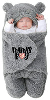 Swissberry Baby Blanket New Born Pack of Hooded Wearable Swaddle Wrappers Security Blankets Pack of 1 Pc.(Grey, 06 Months)