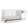Graco Teddi 5-in-1 Convertible Crib & Changer with Drawer (White) - GREENGUARD Gold Certified Baby Crib Crafted from Wood, Conve