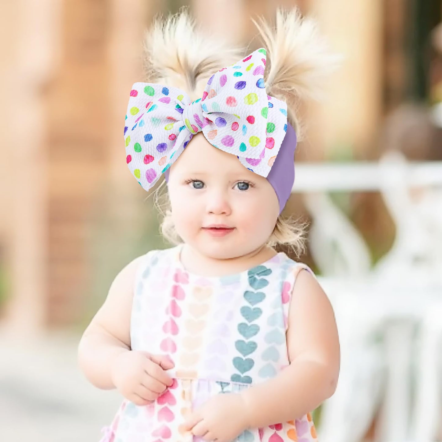 Lanmerry Valentine'S Day Big Baby Girl Hair Bows, Waffle Print Headbands And Headwraps For Infants And Toddlers
