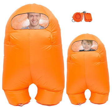 Fanfx Inflatable Astronaut Space Costume Inflatable Costume Full Body Suit Halloween Cosplay Costumes (Orange, Child)