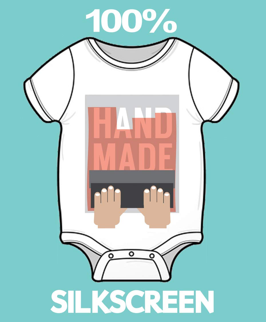 Reaxion Cute Funny Baby Boy Girl Diaper Loading Bodysuits - Handmade Humorous Clothes For Infants (6 Months, Pink)