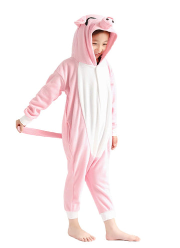 Cutebrush Kids Pink Pig Animal Pajamas For Girls Anime Cosplay Costume 5T