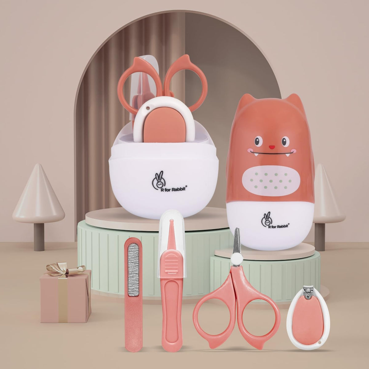 R For Rabbit Stylo Kitty New Born Baby 4 In1 Nail Grooming Kit For Baby Manicure Set With Kids Nail Cutter, Tweezer, Filer And S