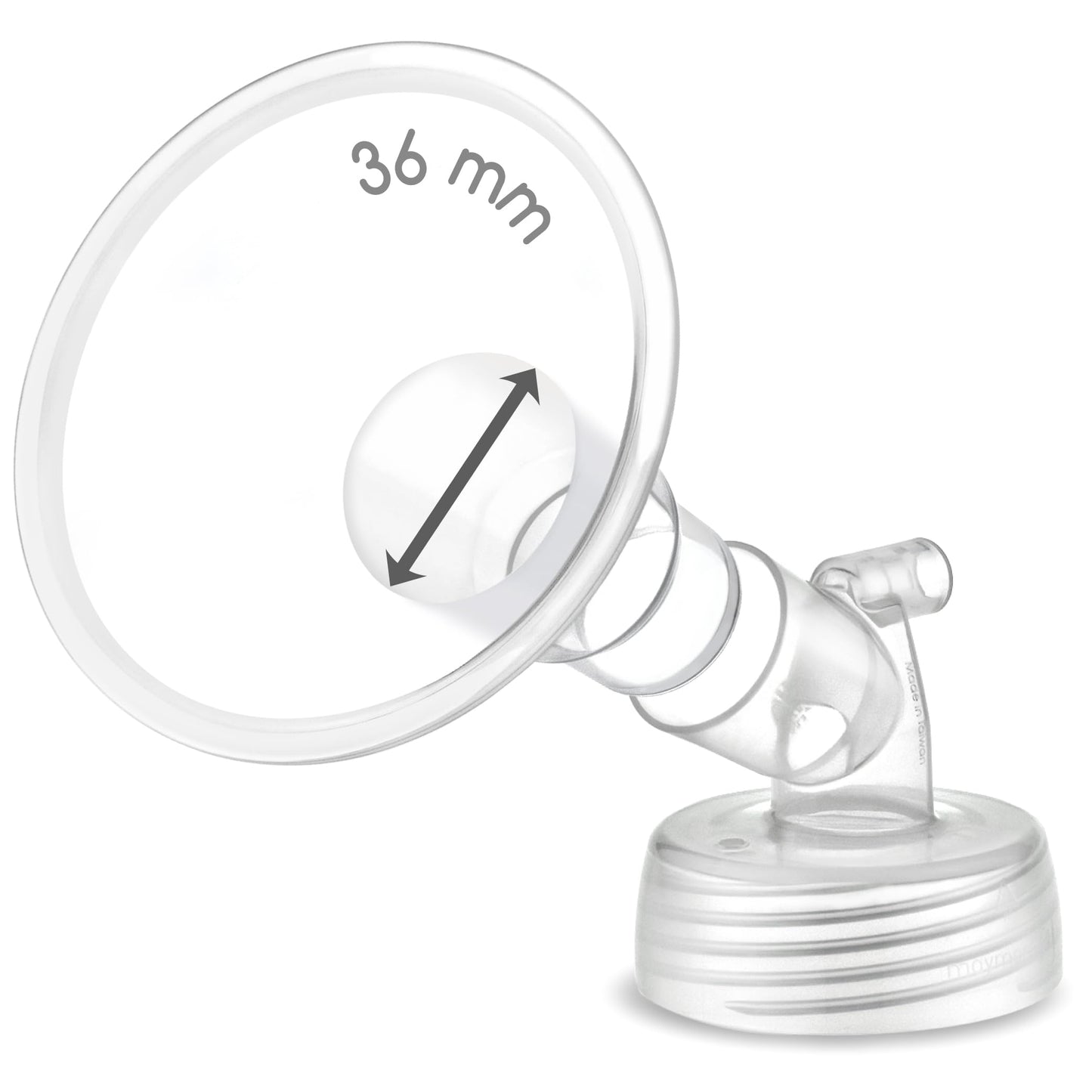 1X 36 Mm Maymom Two-Piece Wide Neck Pump Parts For Spectra S1/S2 Pumps; Incl Wide Mouth Flanges; Not Original Spectra Flange