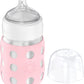 Lifefactory 8-Ounce Stainless-Steel Vacuum-Insulated Wide-Neck Baby Bottle With Stage 2 Nipple (3-6 Months) Desert Rose (Ls2211W