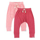Honestbaby Multipack Honest Pants Joggers Pull On 100% Organic Cotton For Infant Baby And Toddler, Boys, Girls, Unisex, Pink Omb