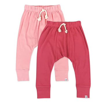 Honestbaby Multipack Honest Pants Joggers Pull On 100% Organic Cotton For Infant Baby And Toddler, Boys, Girls, Unisex, Pink Omb