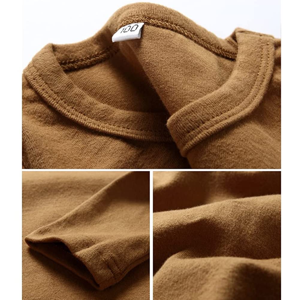 Kisbini Unisex Girls 100% Cotton Long Sleeve T-Shirt Top Tees Matcha 18 Months